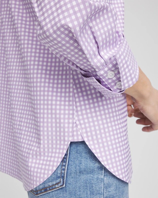No Iron Gingham Sateen Shirt - image 4